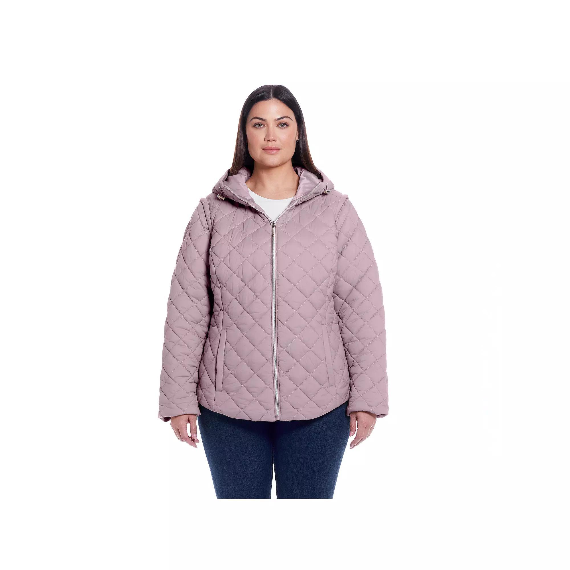 Plus Size Weathercast 2-in-1 Vest Jacket, Women's, Size: 3XL, Pink Pink Product Image
