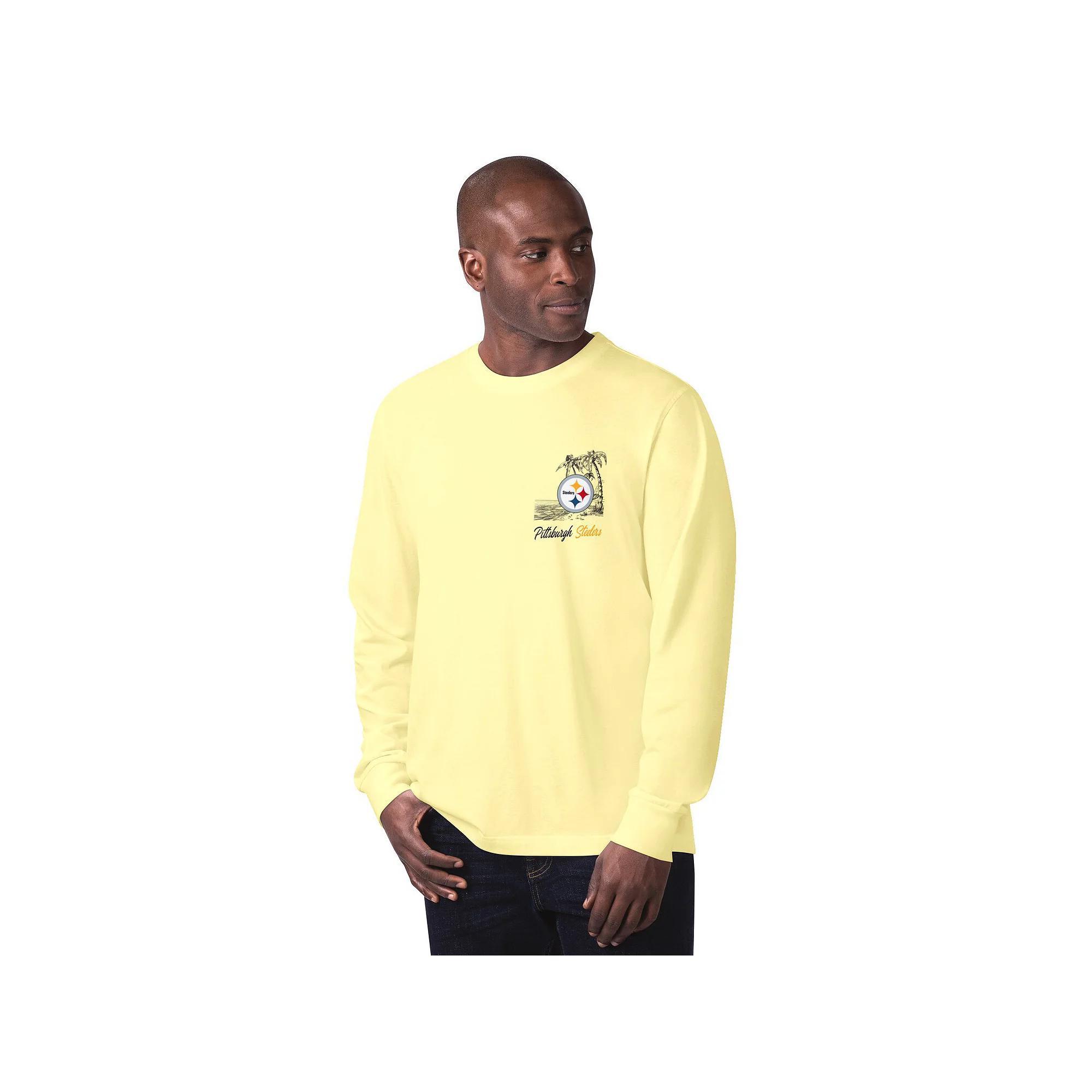 Men's Margaritaville Gray Carolina Panthers It's Five O'Clock Somewhere Long Sleeve T-Shirt,  Product Image