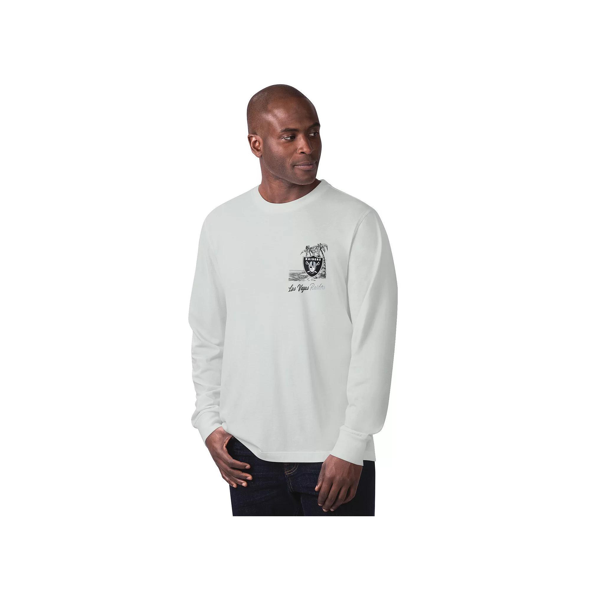 Men's Margaritaville Gray Las Vegas Raiders It's Five O'Clock Somewhere Long Sleeve T-Shirt,  Product Image