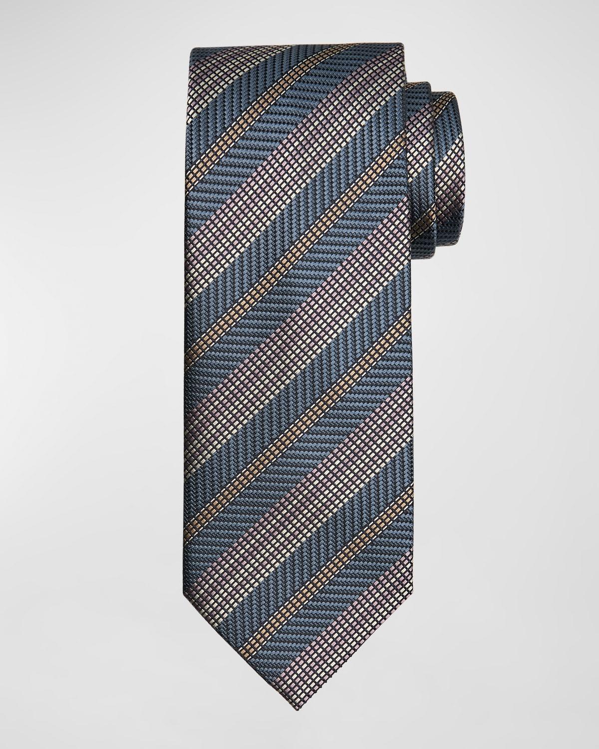 Mens Silk Textured Stripe Tie Product Image