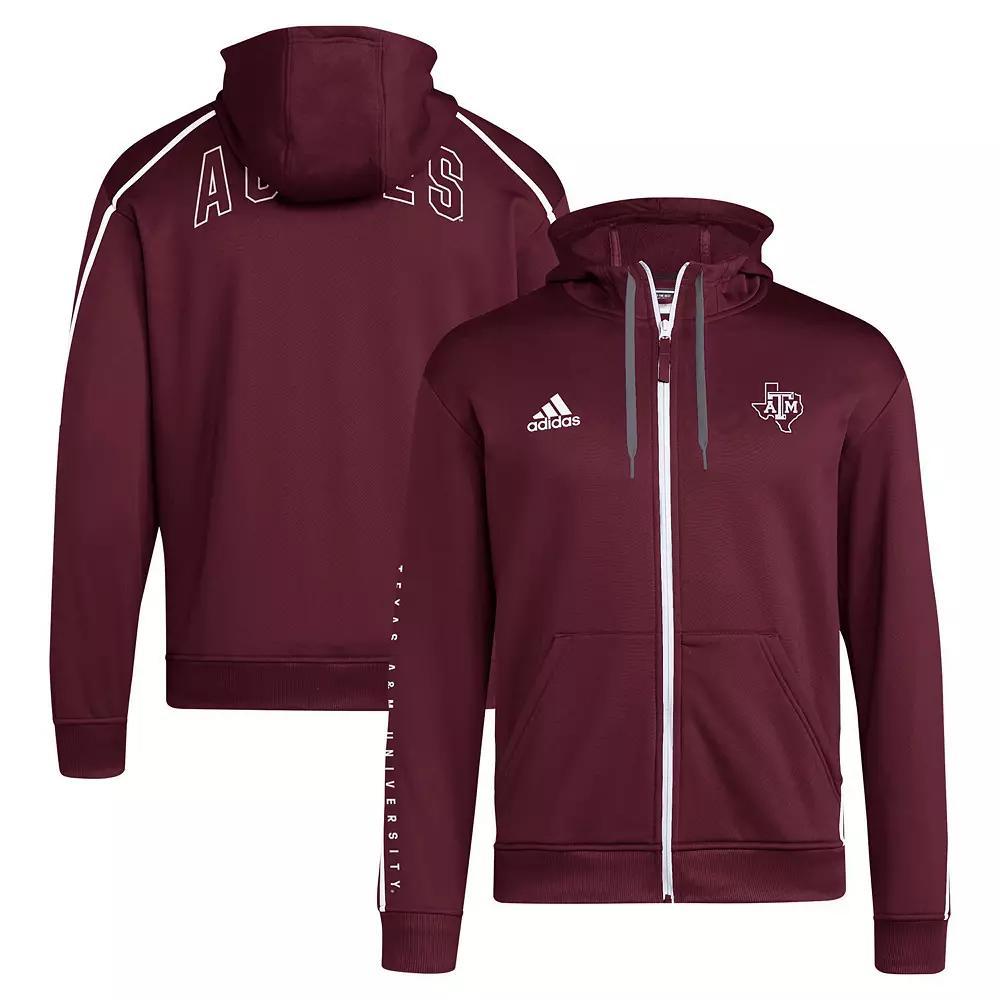 Men's adidas Maroon Texas A&M Aggies 2024 Sideline Travel Hoodie Full-Zip Sweatshirt, Size: XL, Red Product Image