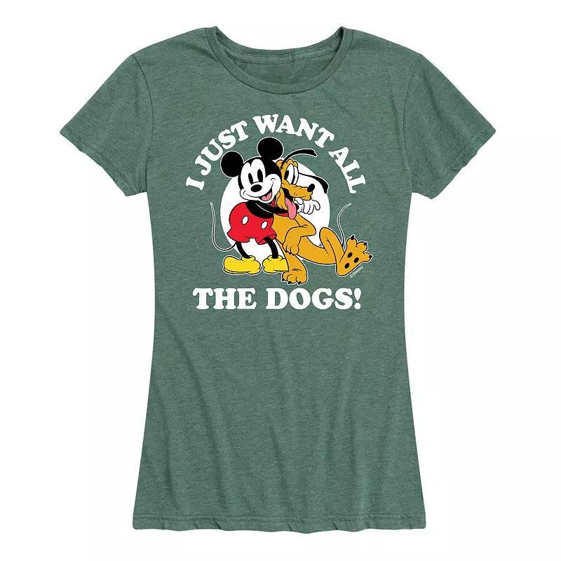 Disney's Mickey Mouse & Pluto Women's Just Want All Dogs Graphic Tee,  Product Image