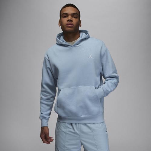 Jordan Mens Essential Fleece Pullover - White/Blue Product Image