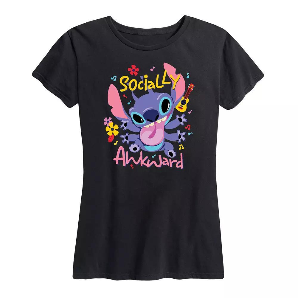 Disney's Lilo & Stitch Women's Socially Awkward Graphic Tee,  Product Image