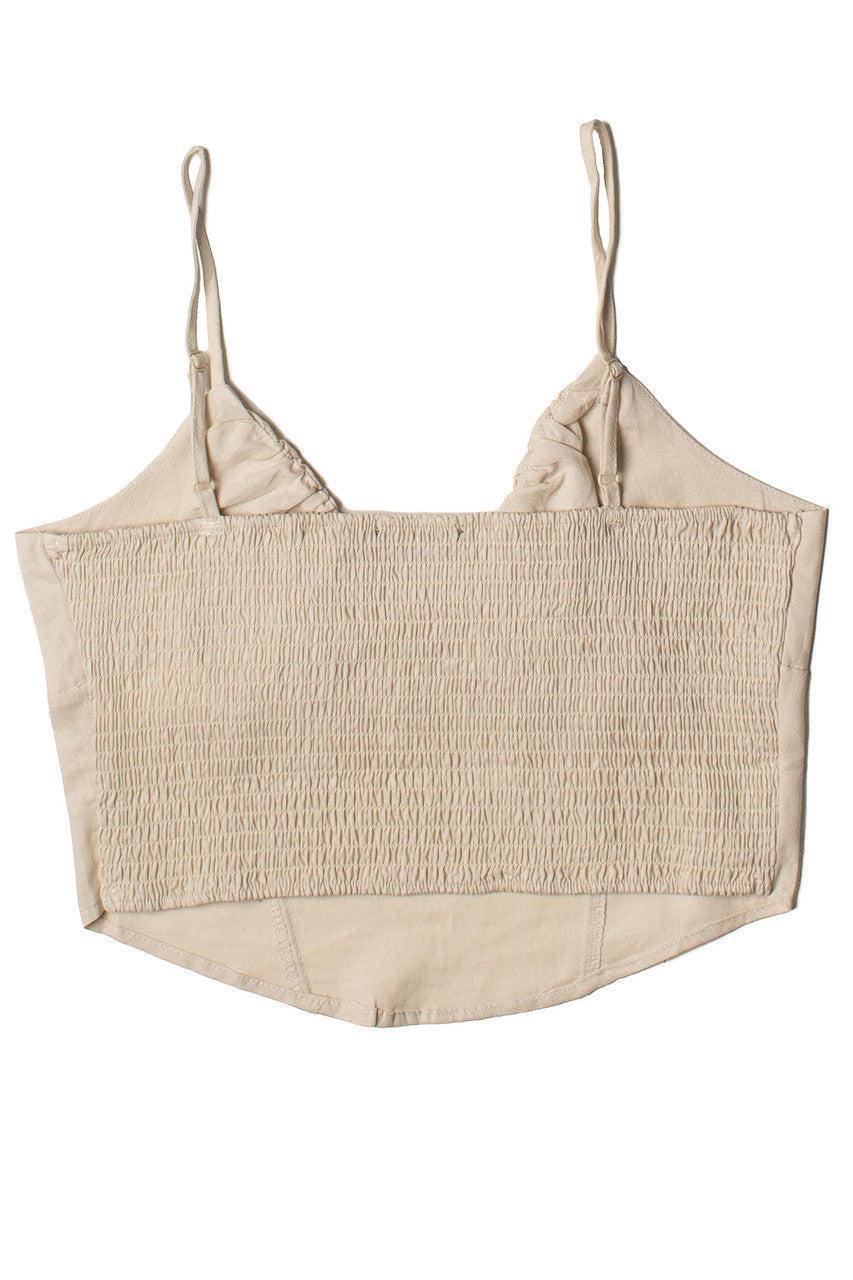 Tie Front Linen Tank Top Product Image