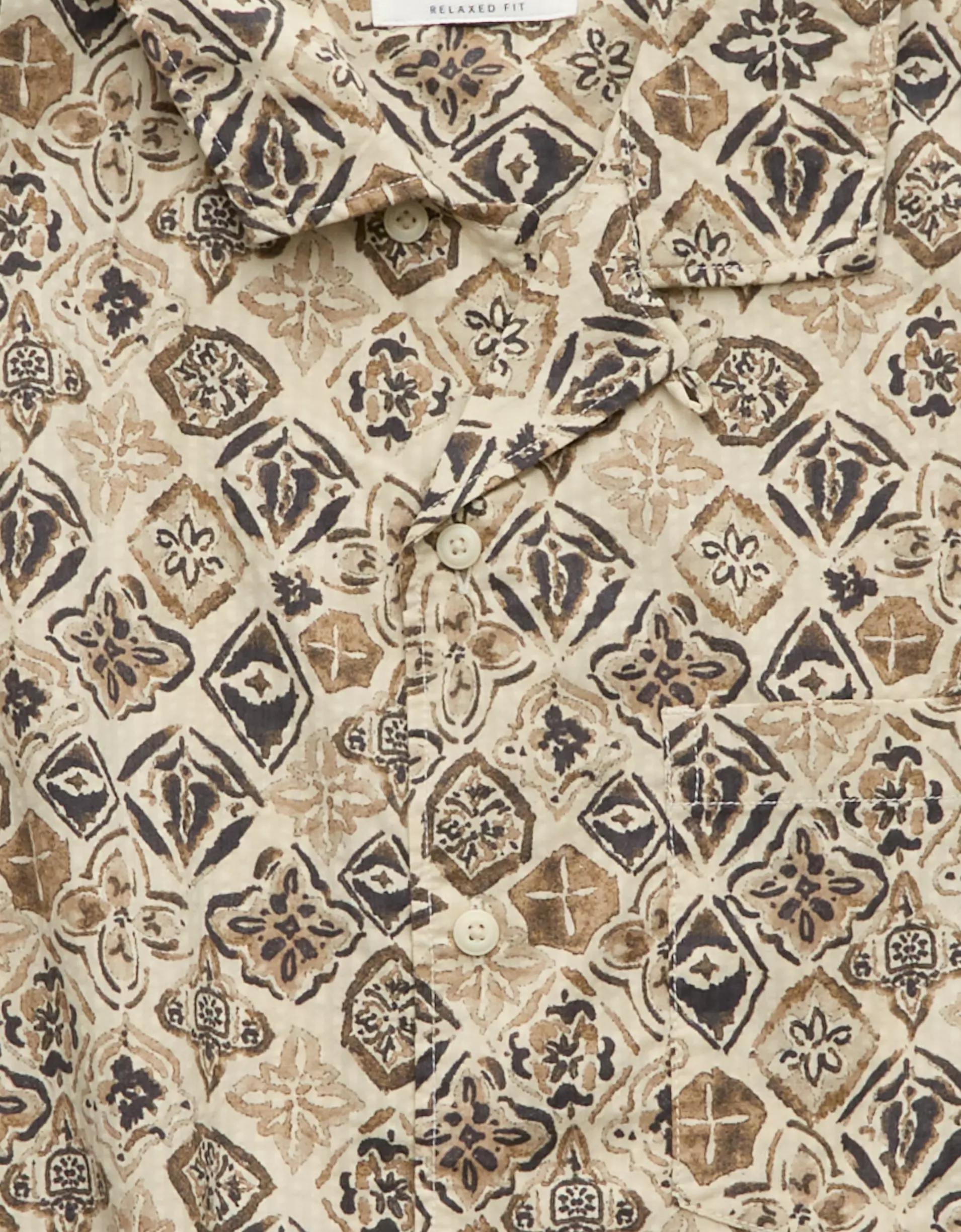 AE Poolside Printed Button-Up Shirt Product Image