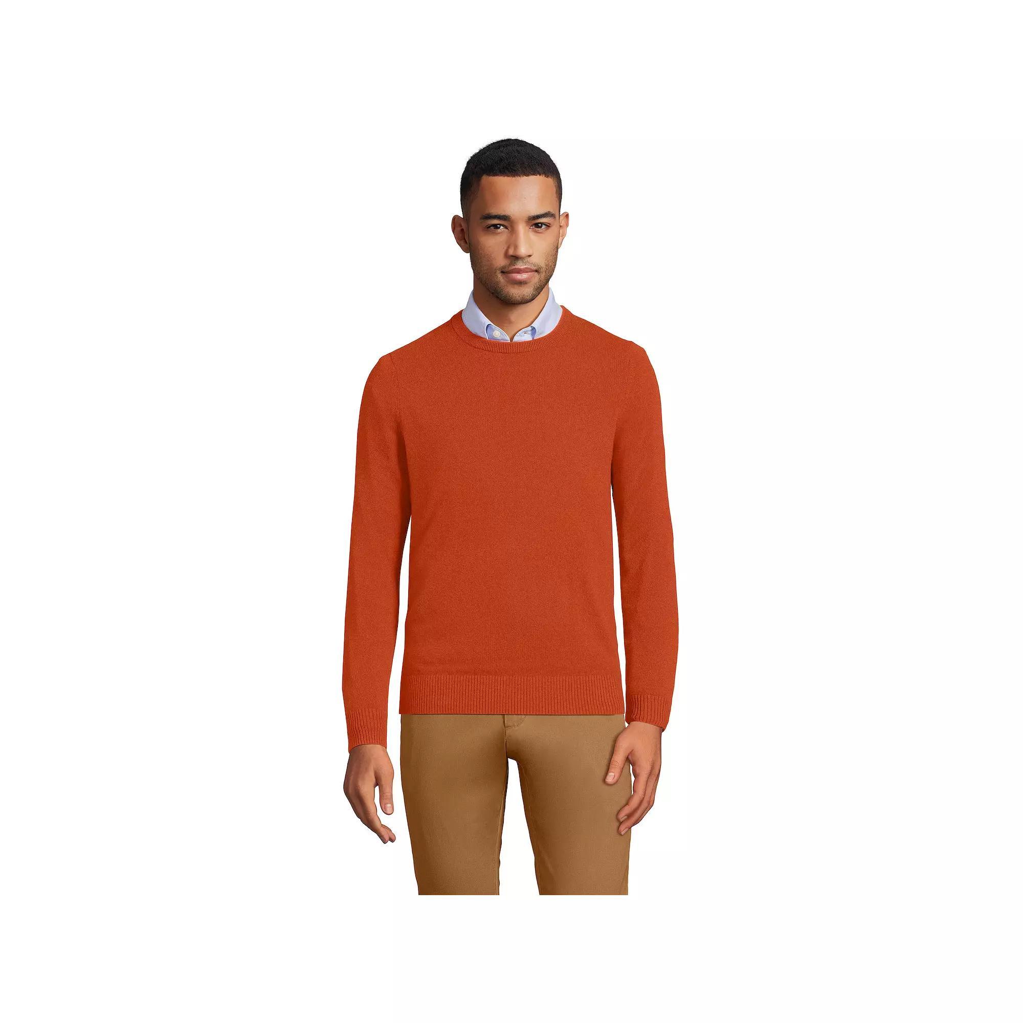 Men's Lands' End Fine-Gauge Cashmere Crewneck Sweater,  Product Image