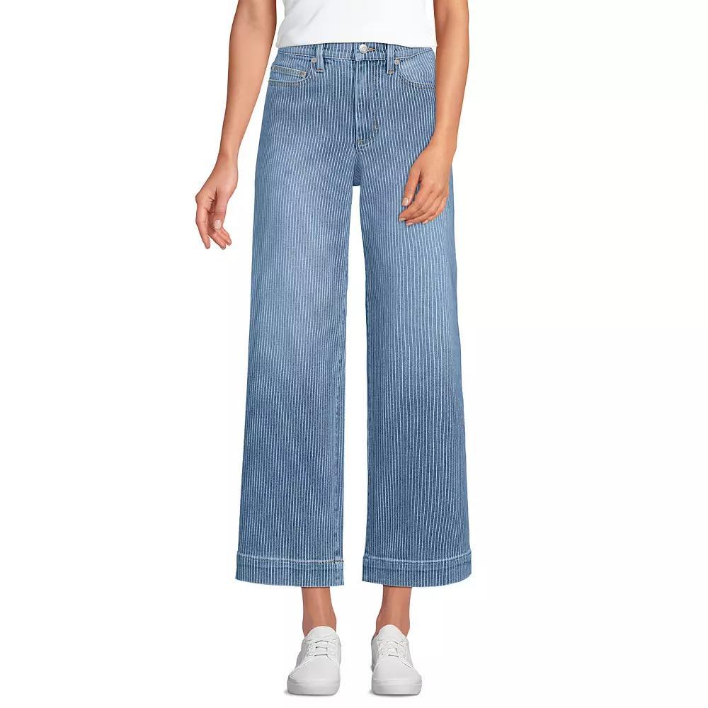 Women's Lands' End Recover Denim High Rise Wide Leg Crop Jeans,  Product Image
