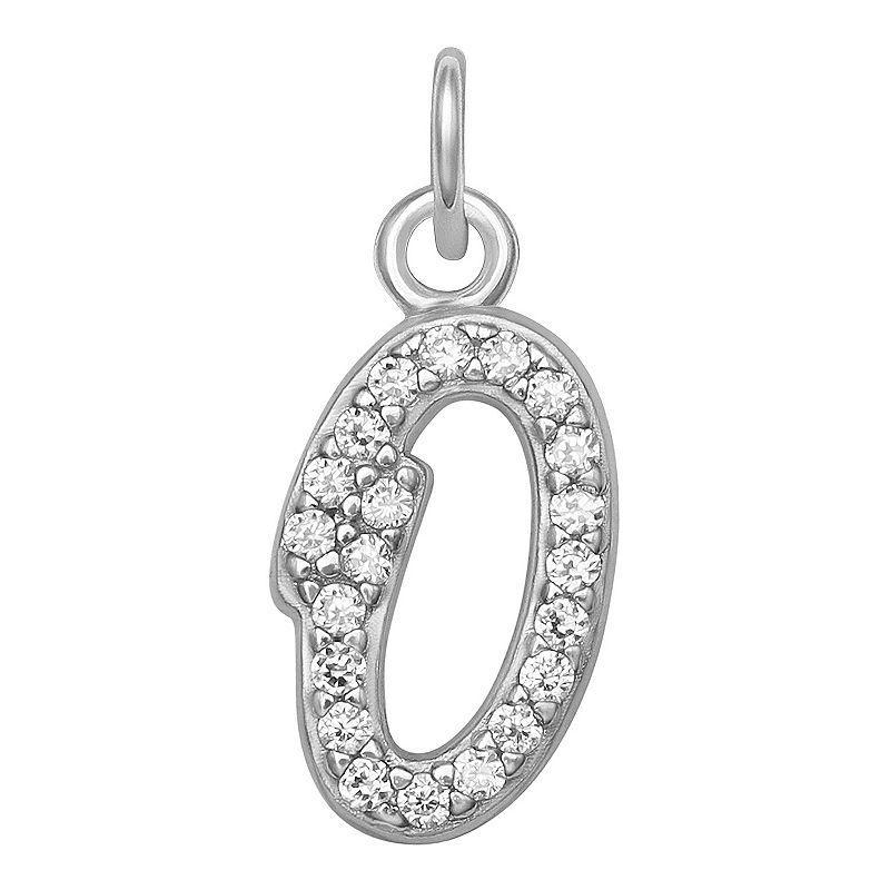 LC Lauren Conrad Sterling Silver Cubic Zirconia Initial Charm, Womens, Sterling Silver X Product Image