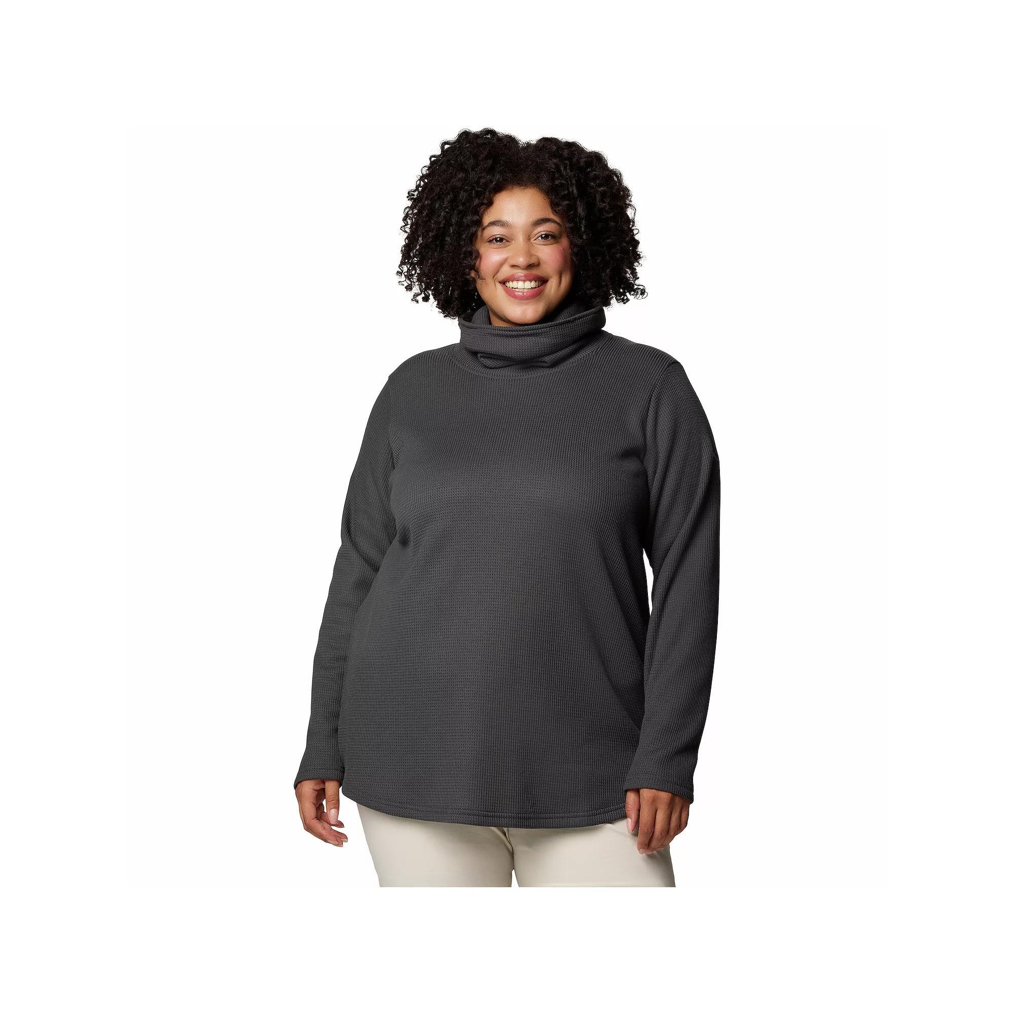 Columbia Womens Holly Hideaway Waffle Cowl Neck Pullover - Plus Size- Product Image