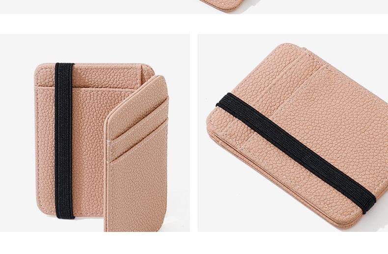 Plain Faux Leather Card Holder Product Image