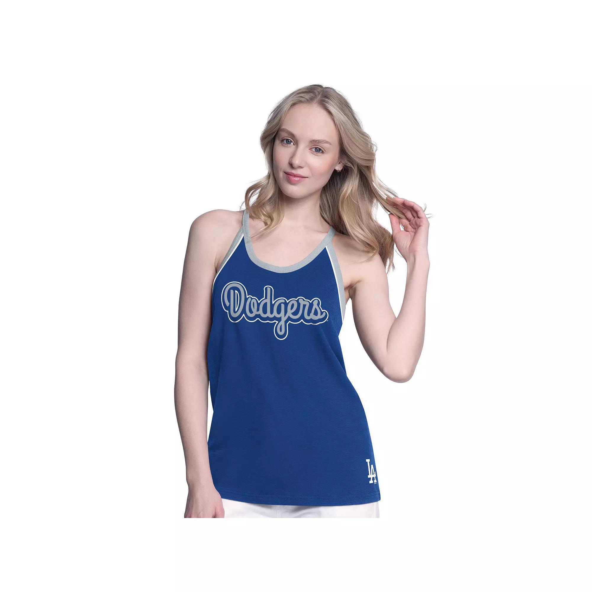 Women's G-III 4Her by Carl Banks Royal Los Angeles Dodgers Curveball Racerback Tank Top,  Product Image