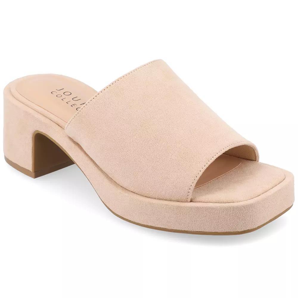 Journee Bessa Women's Tru Comfort Foam Slip On Platform Sandals, Size: 9.5, Beige Product Image