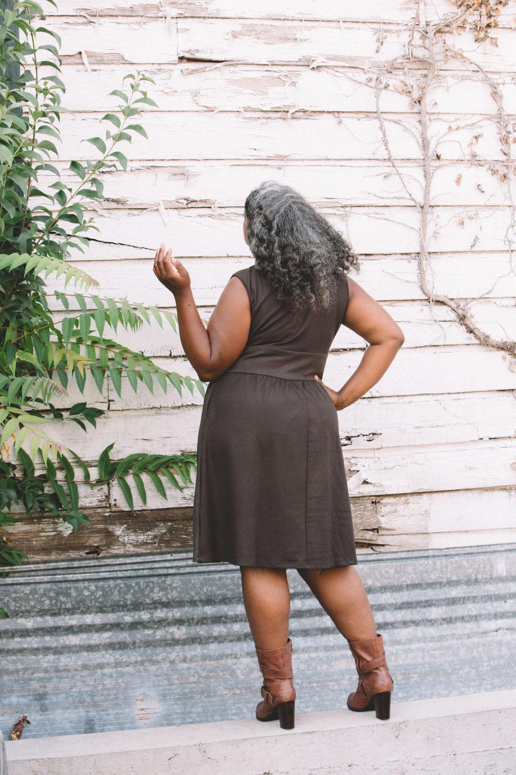 Mere Dress in Dark Brown Ponte Product Image