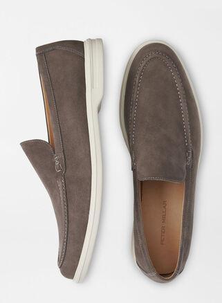 Peter Millar Excursionist Nubuck Venetian Loafer (Smoke) Men's Lace Up Wing Tip Shoes Product Image