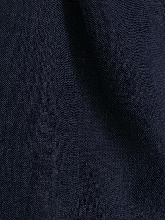 Olympia Collection - Glen Plaid Regular Fit Suit 3 Piece Navy Blue Product Image