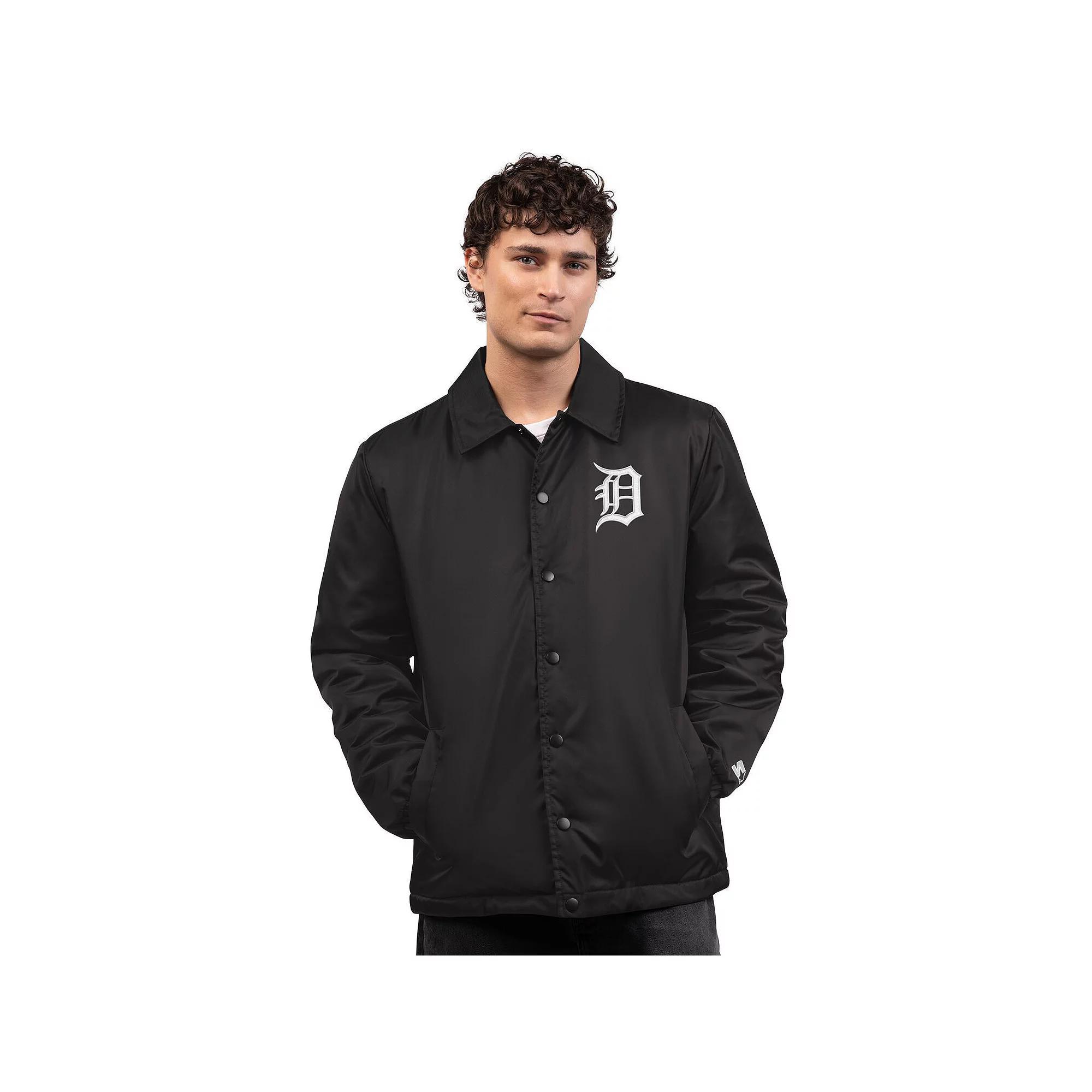 Men's Starter Black Detroit Tigers Full-Snap Coaches Jacket,  Product Image