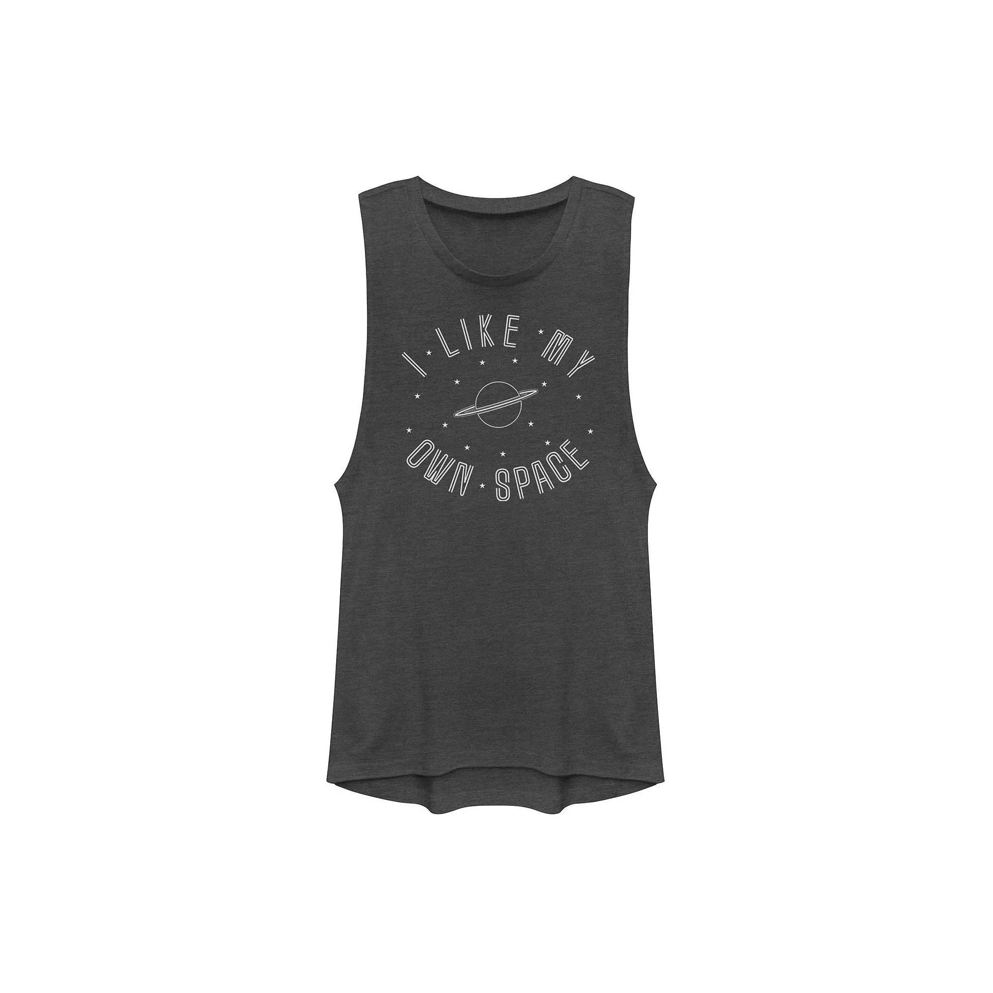 Juniors' I Like My Own Space Sketch Muscle Tank Top, Girl's,  Product Image