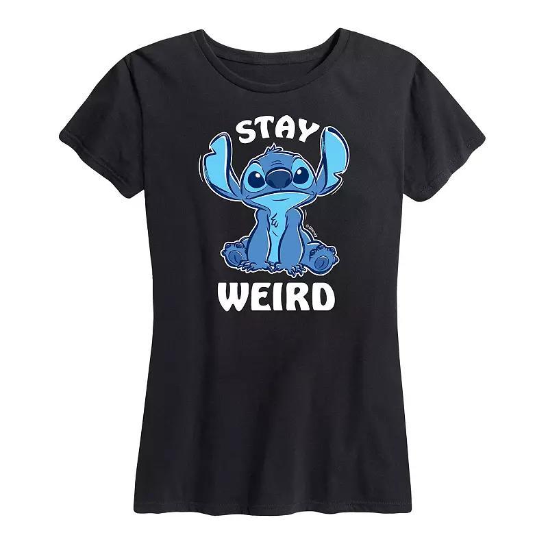 Disney's Lilo & Stitch Women's Stay Weird Graphic Tee, Size: Large, Heather Grey Product Image