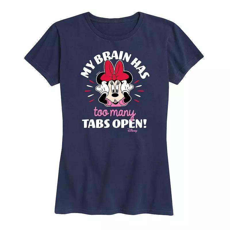 Disney's Minnie Mouse My Brain Too Many Tabs Graphic Tee, Women's, Size: XXL, Heather Grey Product Image