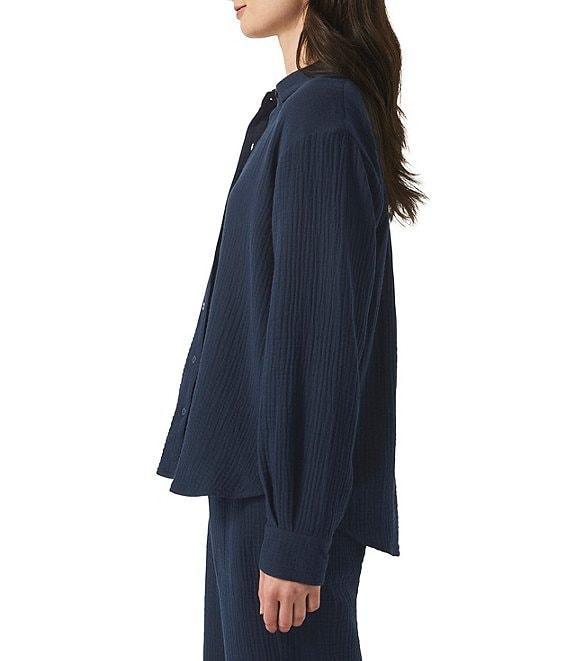 Splendid Adele Point Collar Long Sleeve Button Front Gauze Shirt Product Image