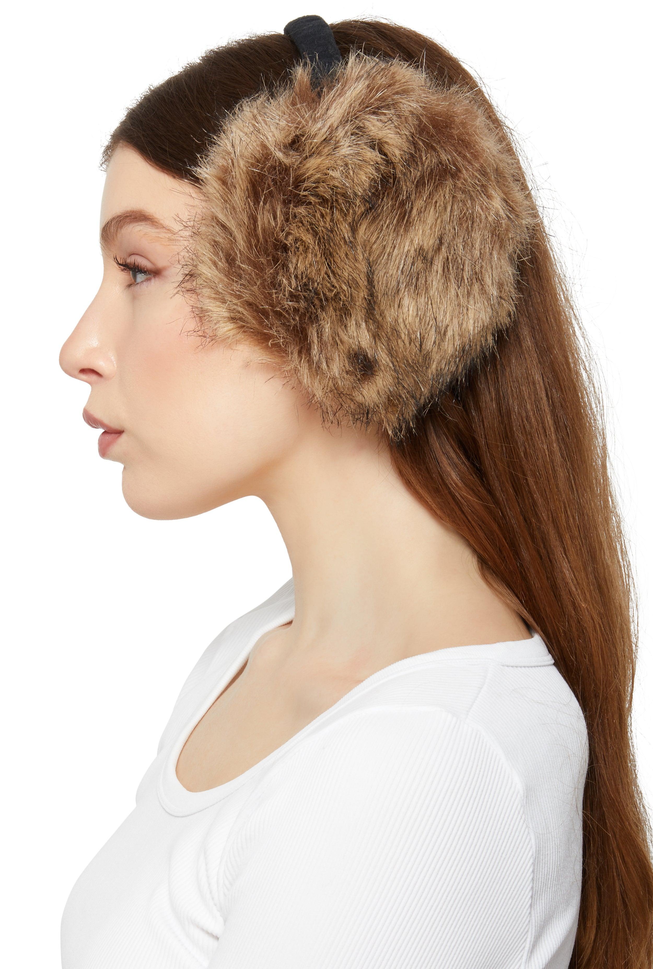 Oversized Faux Fur Earmuffs Female Product Image