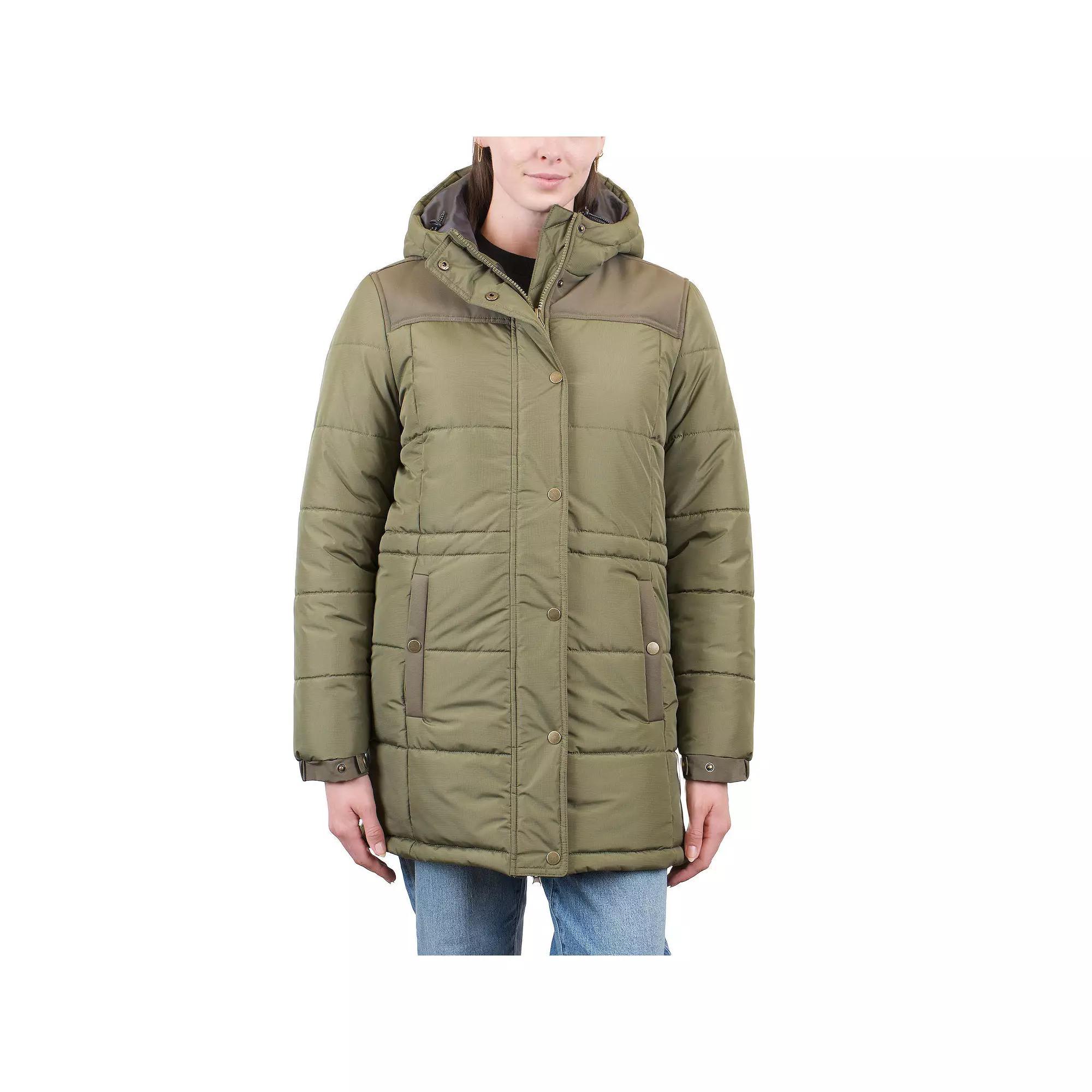 Women's Mountain and Isles Long Quilted Puffer Coat, Size: Small, Black Product Image