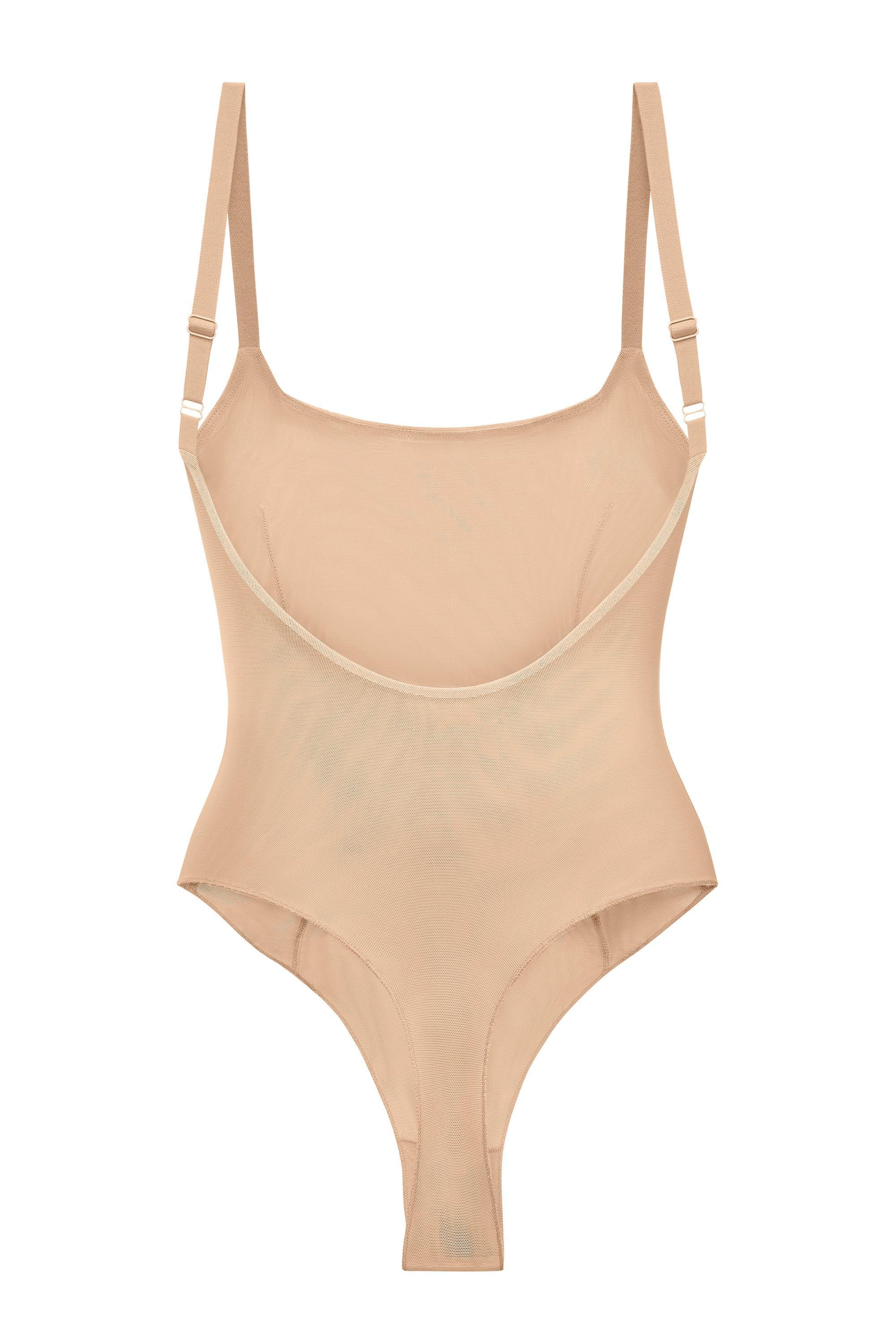 Soft Mesh Bodysuit in Beige Product Image