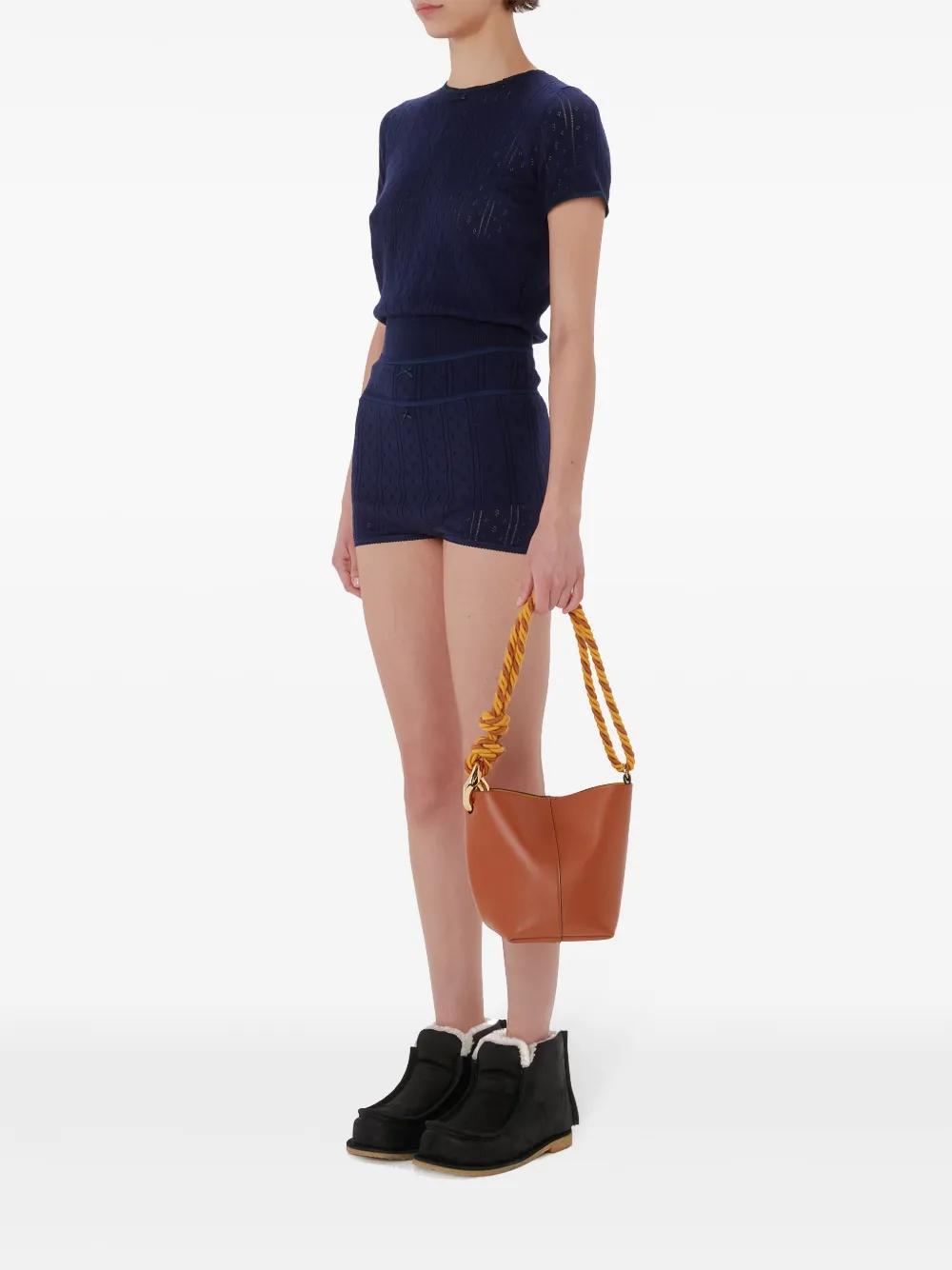 JW ANDERSON Double-layer Pointelle Shorts In Blue Product Image