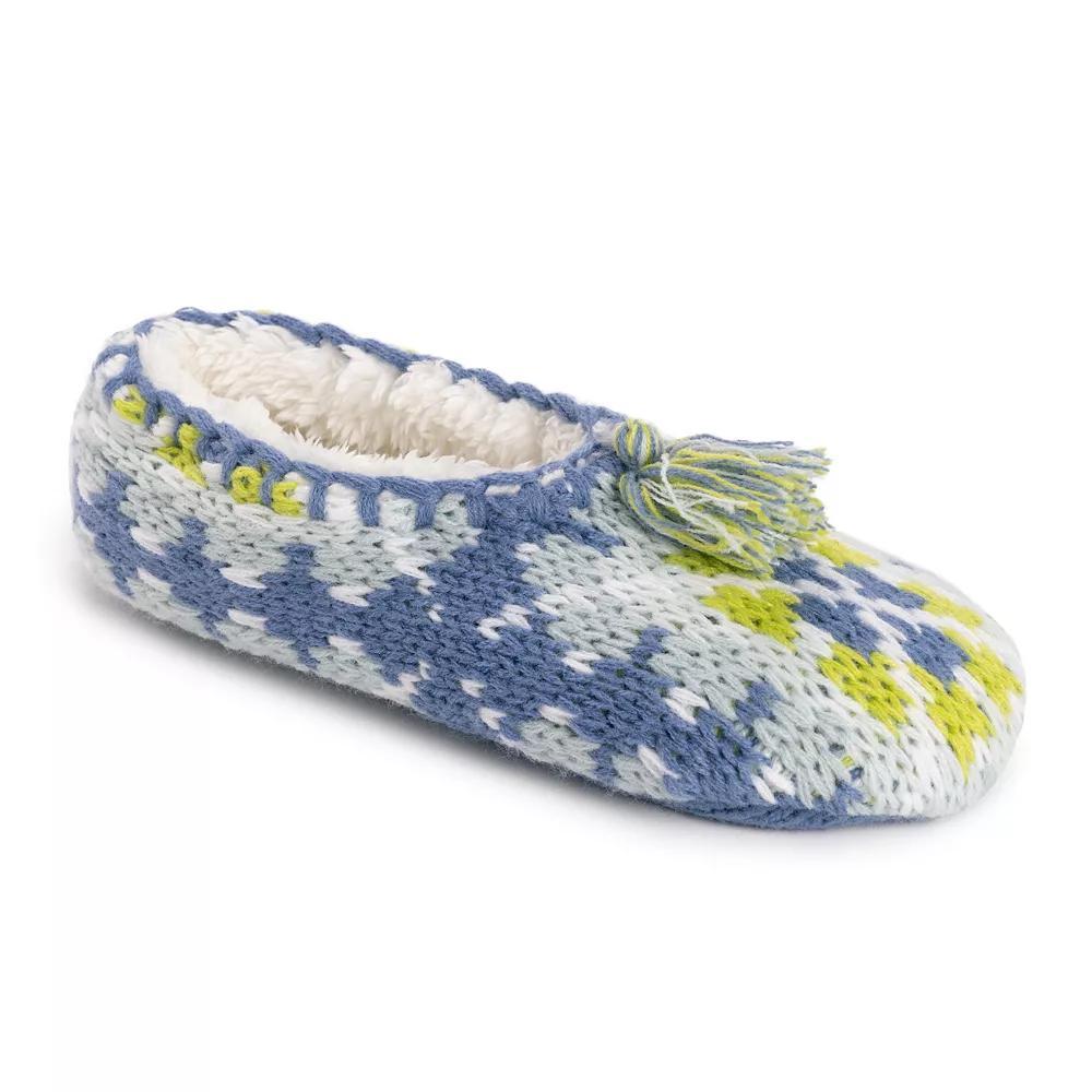 MUK LUKS Womens Knit Ballerina Slippers, Blue Blue Product Image