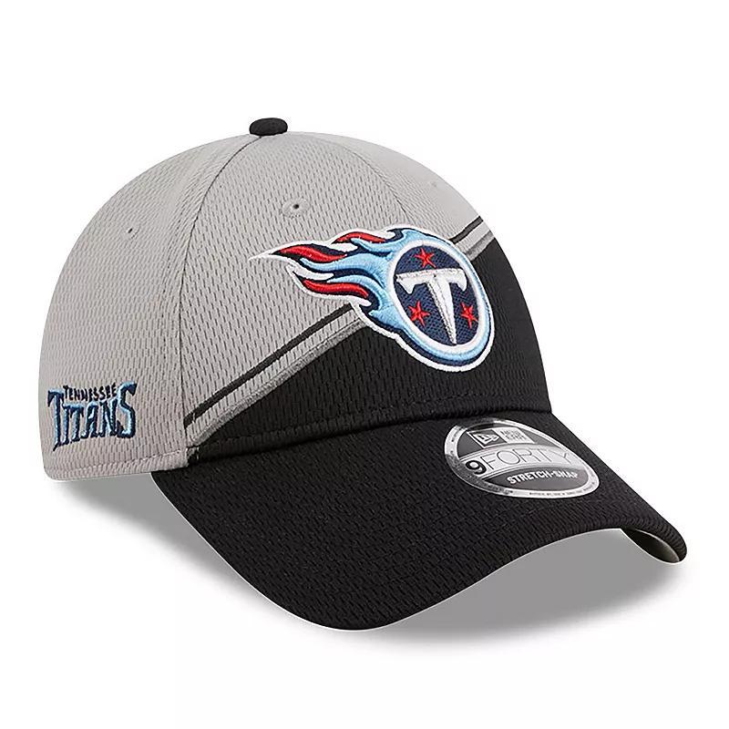 Mens New Era Gray/Black Tennessee Titans 2023 Sideline 9FORTY Adjustable Hat Product Image