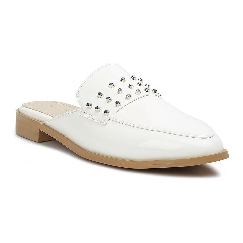 Womens Rag & Co YASHTA Patent Studded Womens Flat Mules Product Image