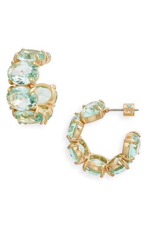 Womens Gem Palace Royals Goldtone & Glass Stone Hoop Earrings Product Image