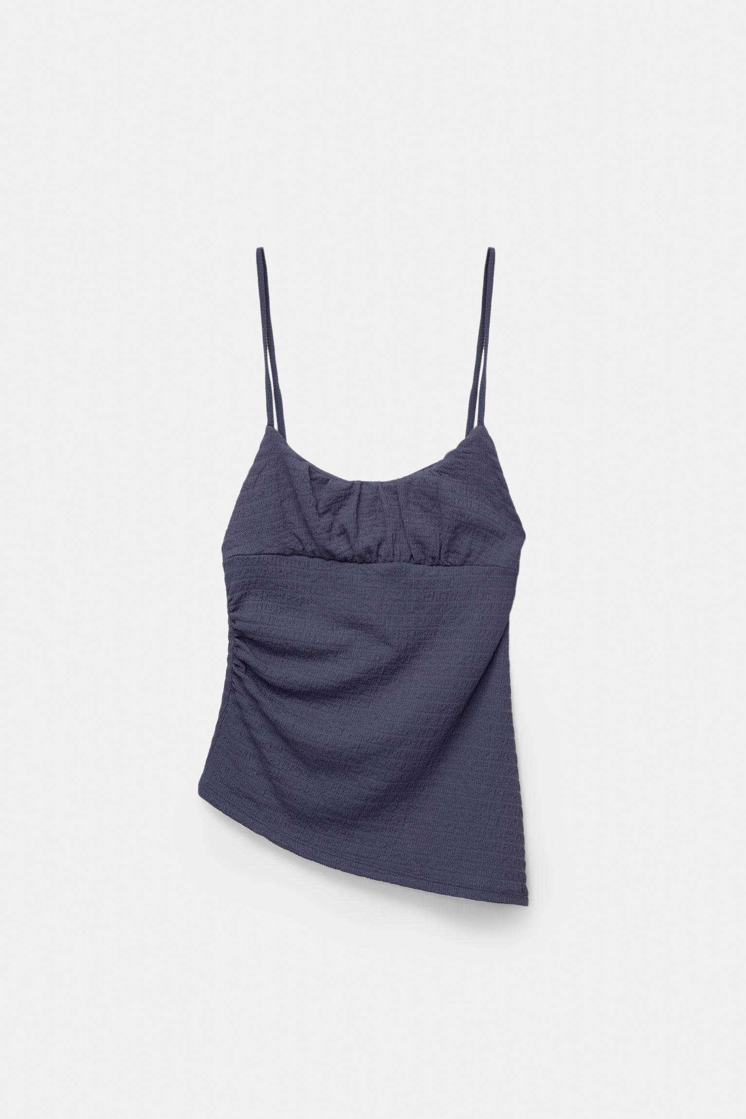 Asymmetric crepe top Product Image
