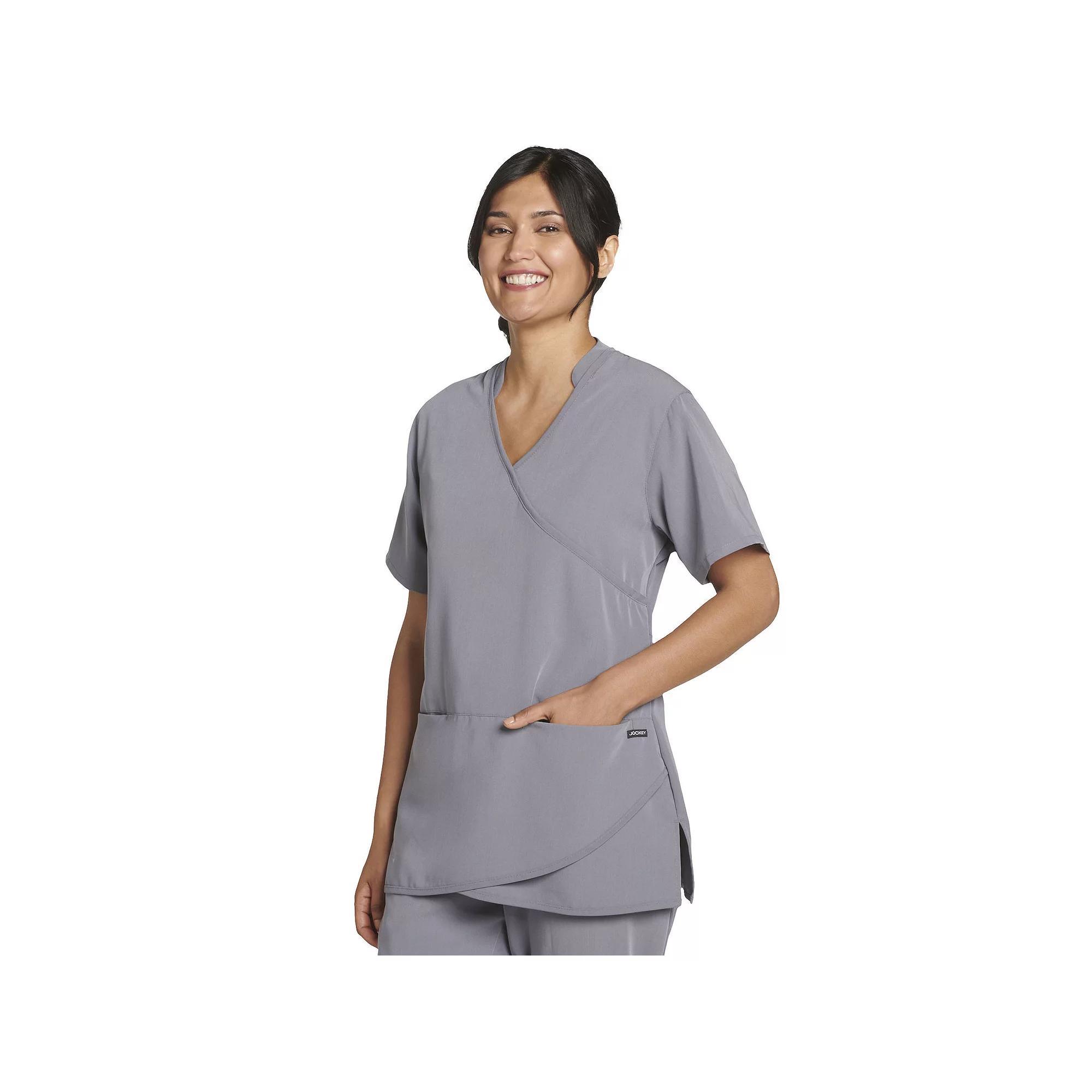 Women's Jockey Scrubs Petal Wrap Top 2482, Size: XX Small, Silver Product Image