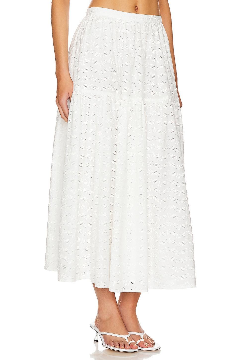 Lovers and Friends Julia Midi Skirt in White Product Image