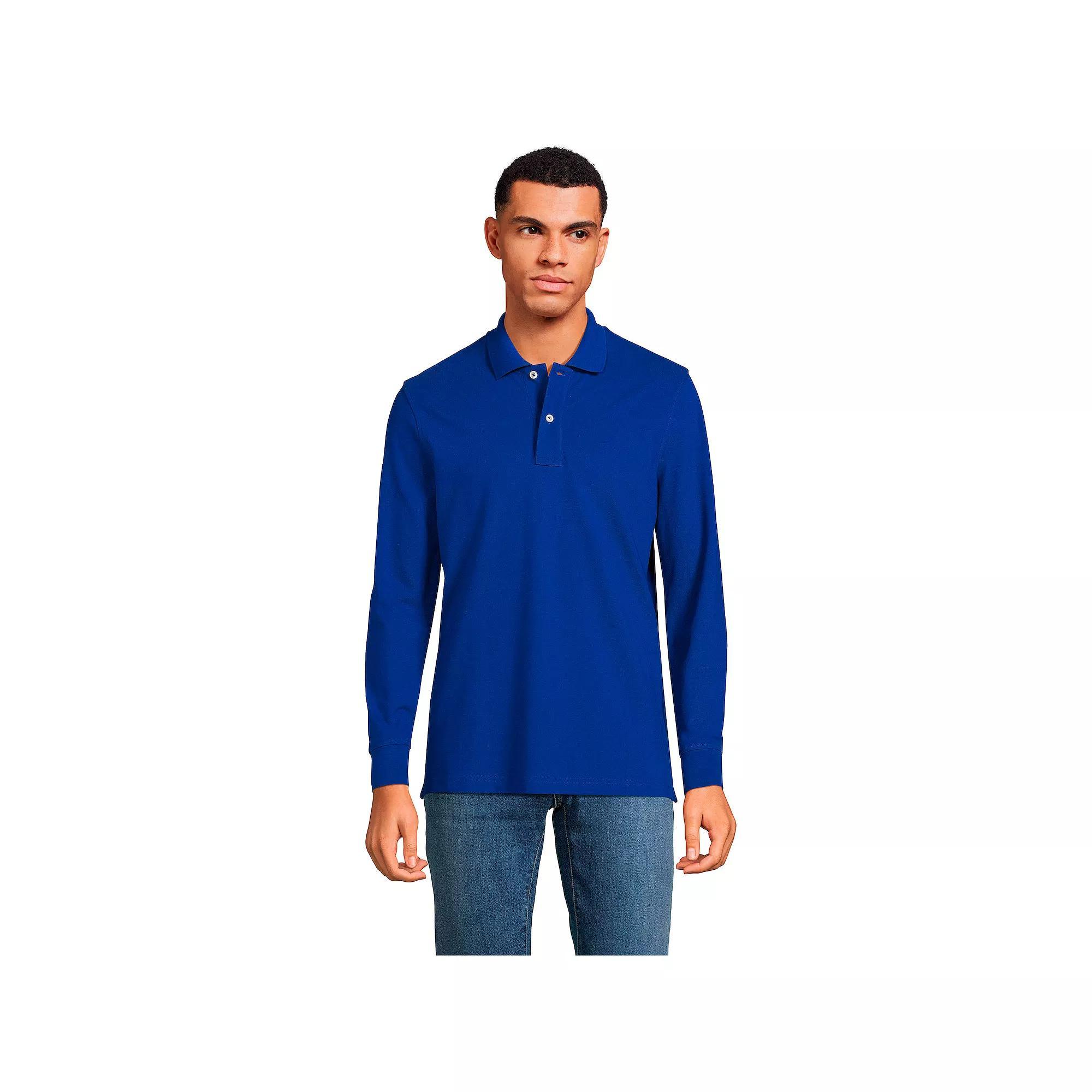 Men's Lands' End Comfort First Mesh Polo, Size: Large, Evening Blue Product Image
