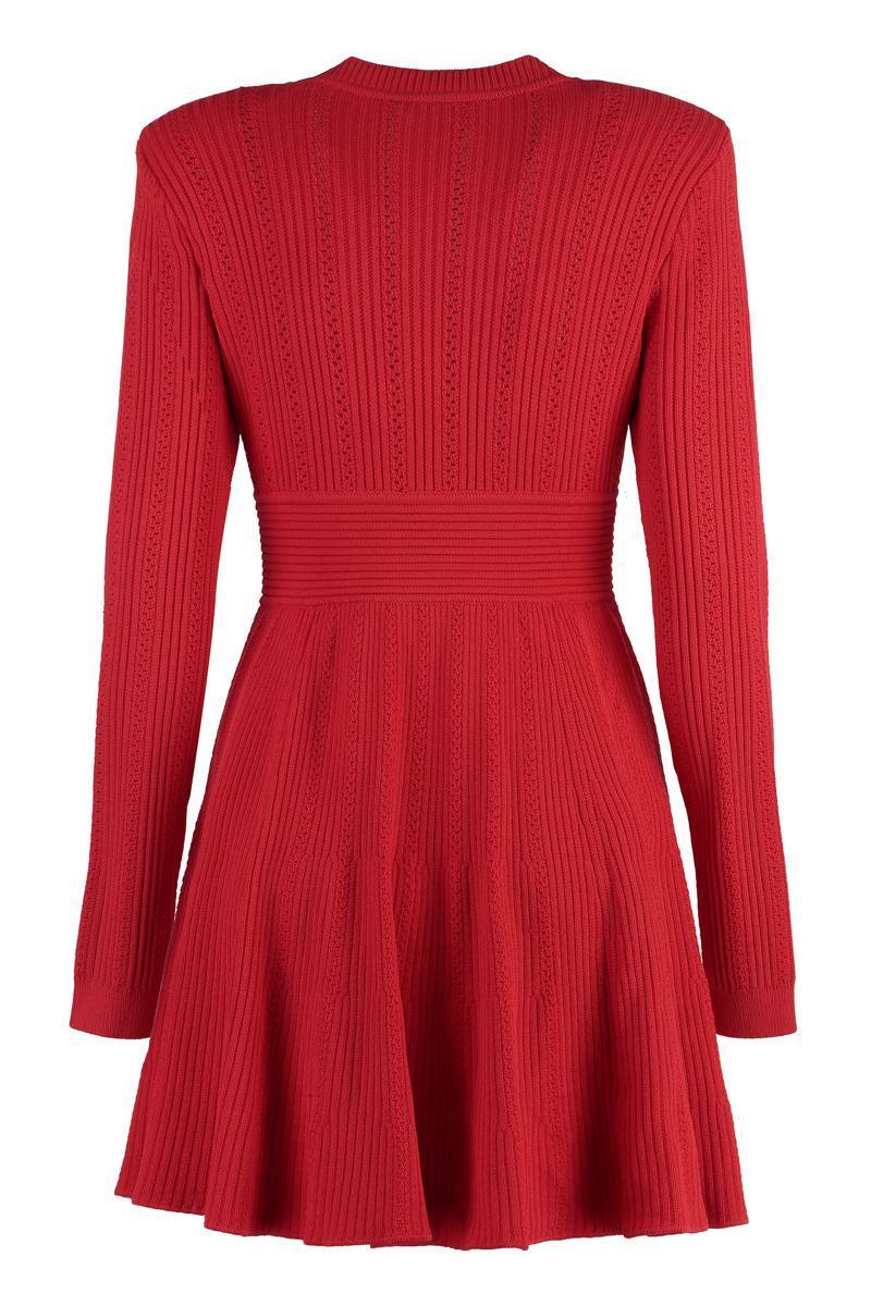 Red Knitted Mini Dress In Rot Product Image