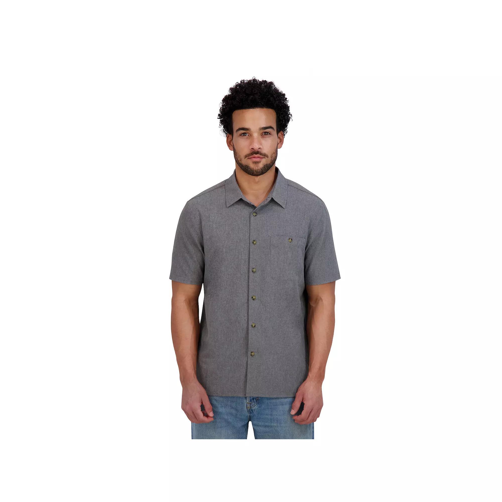 Men's ZeroXposur Lightweight Stretch Printed Button-Up Shirt, Size: Medium, Gray Product Image