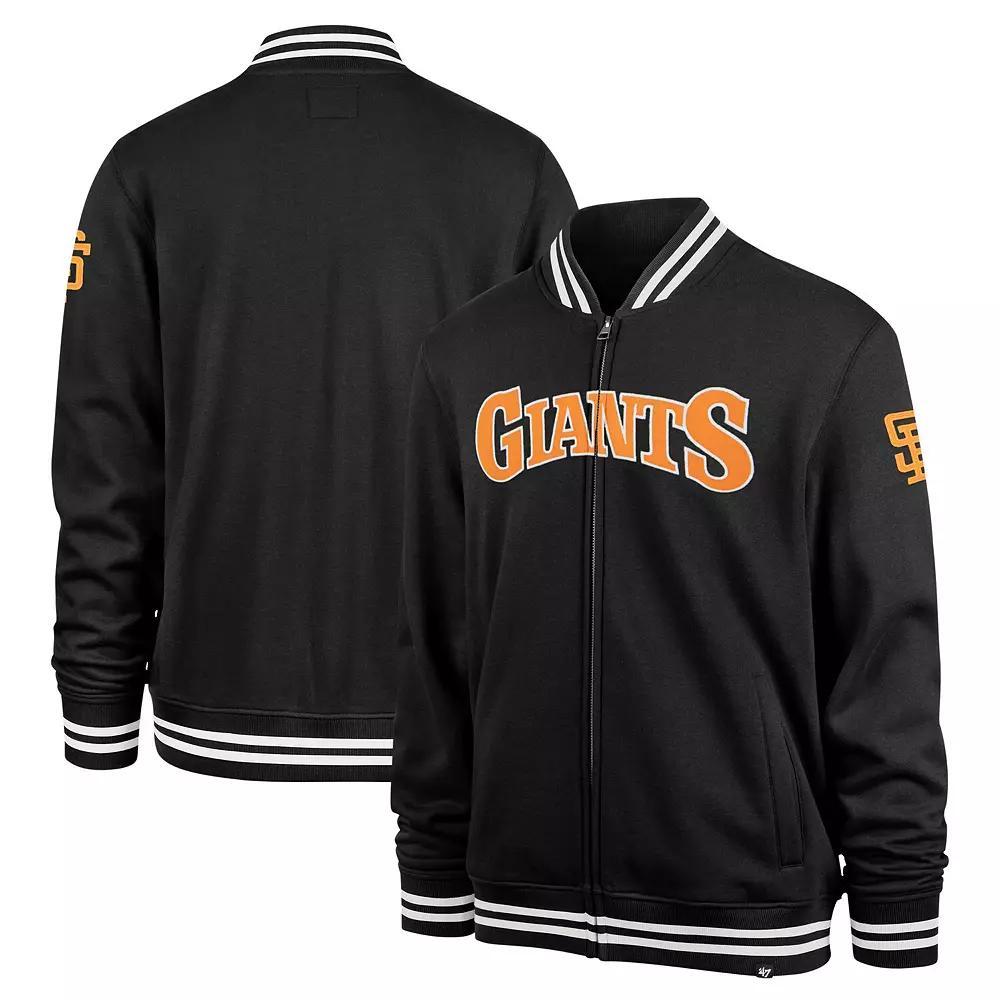 Men's '47 Black San Francisco Giants Wax Pack Pro Camden Full-Zip Track Jacket,  Product Image