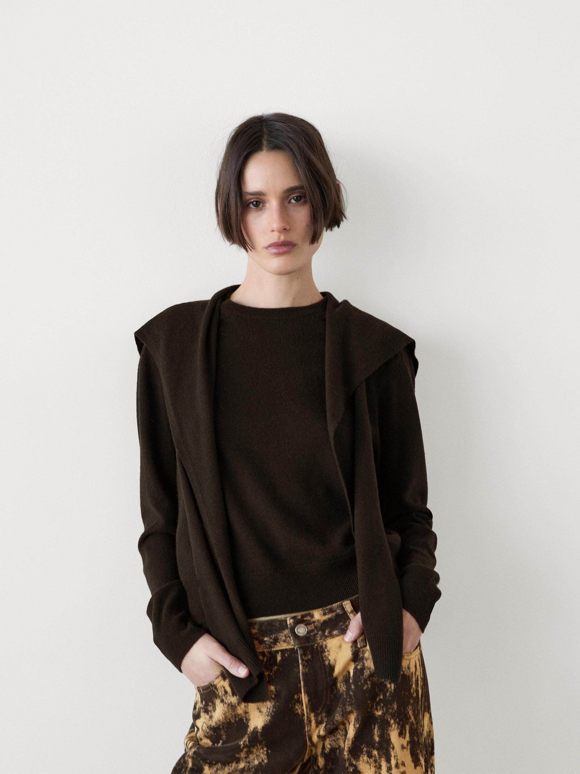 Wool blend knit double sweater Product Image