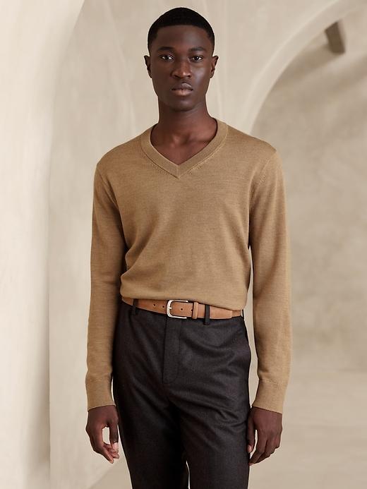 Merino V-Neck Sweater Product Image