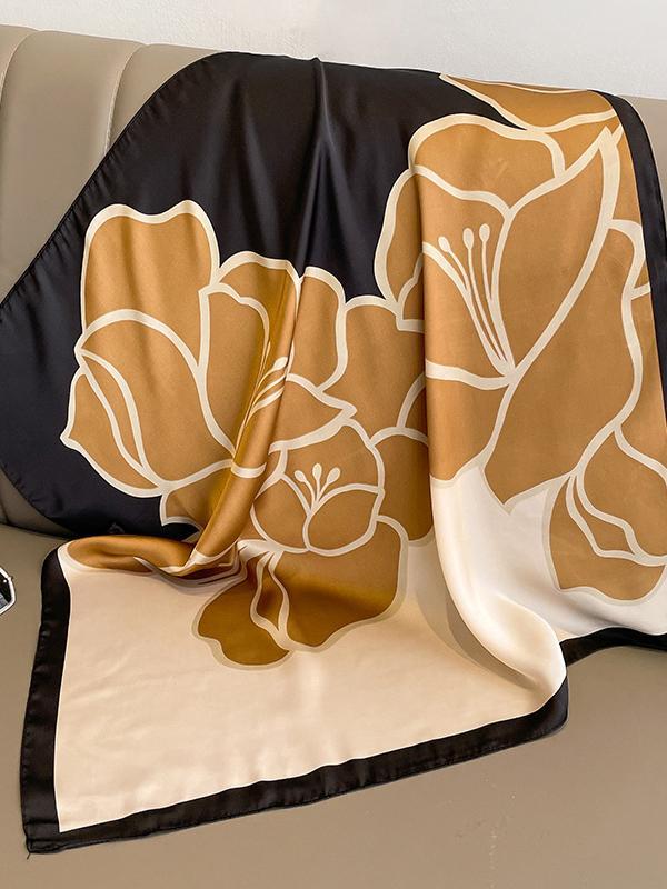 Square Floral Printed Scarfs&Hats Product Image