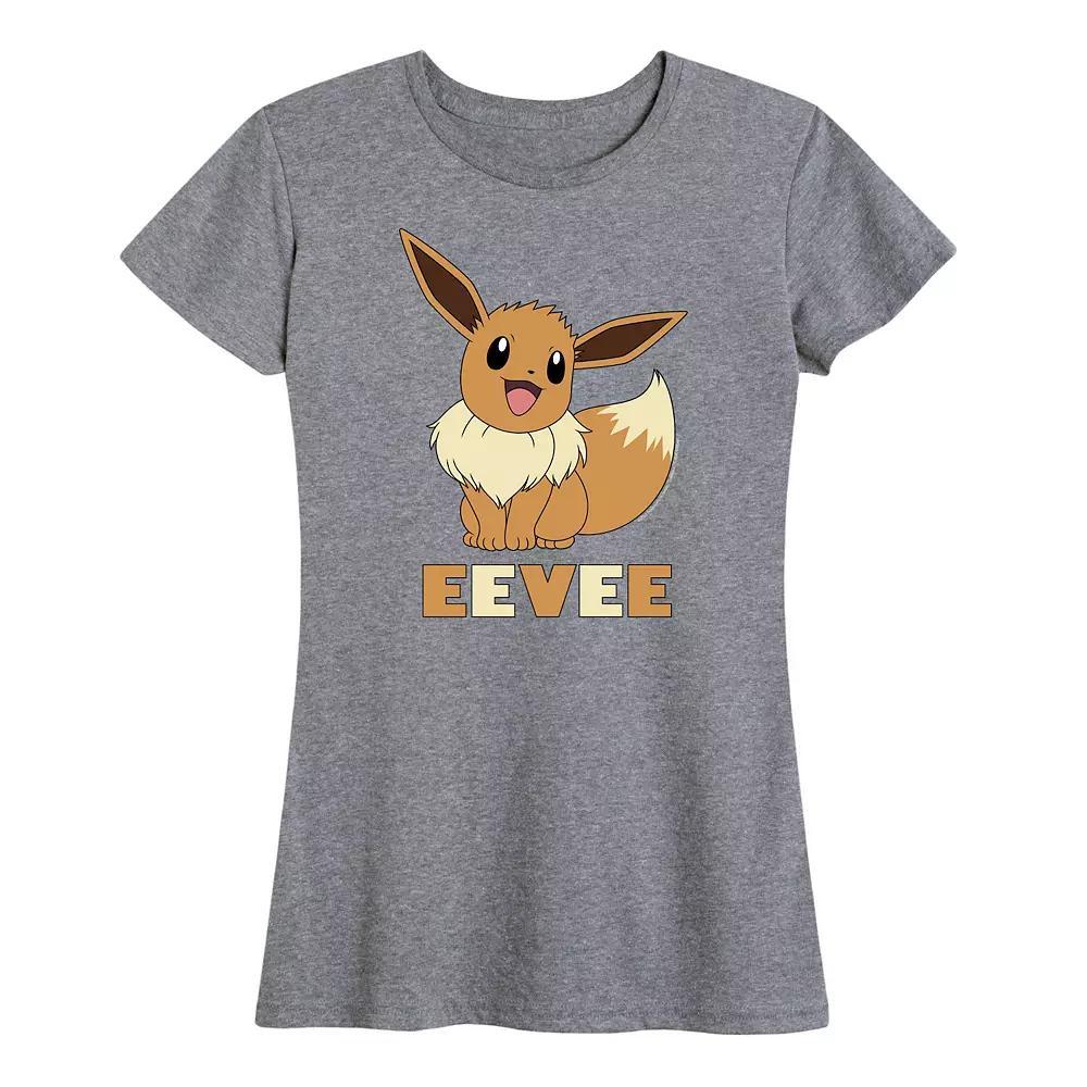 Women's Pokemon Eevee Graphic Tee, Size: XXL, Grey Gray Product Image