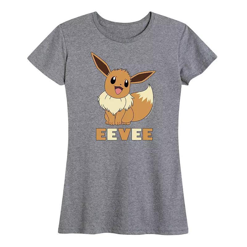 Women's Pokemon Eevee Graphic Tee, Size: XXL, Grey Gray Product Image