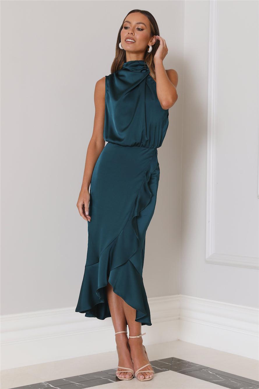 Party To Go Midi Dress Teal Product Image