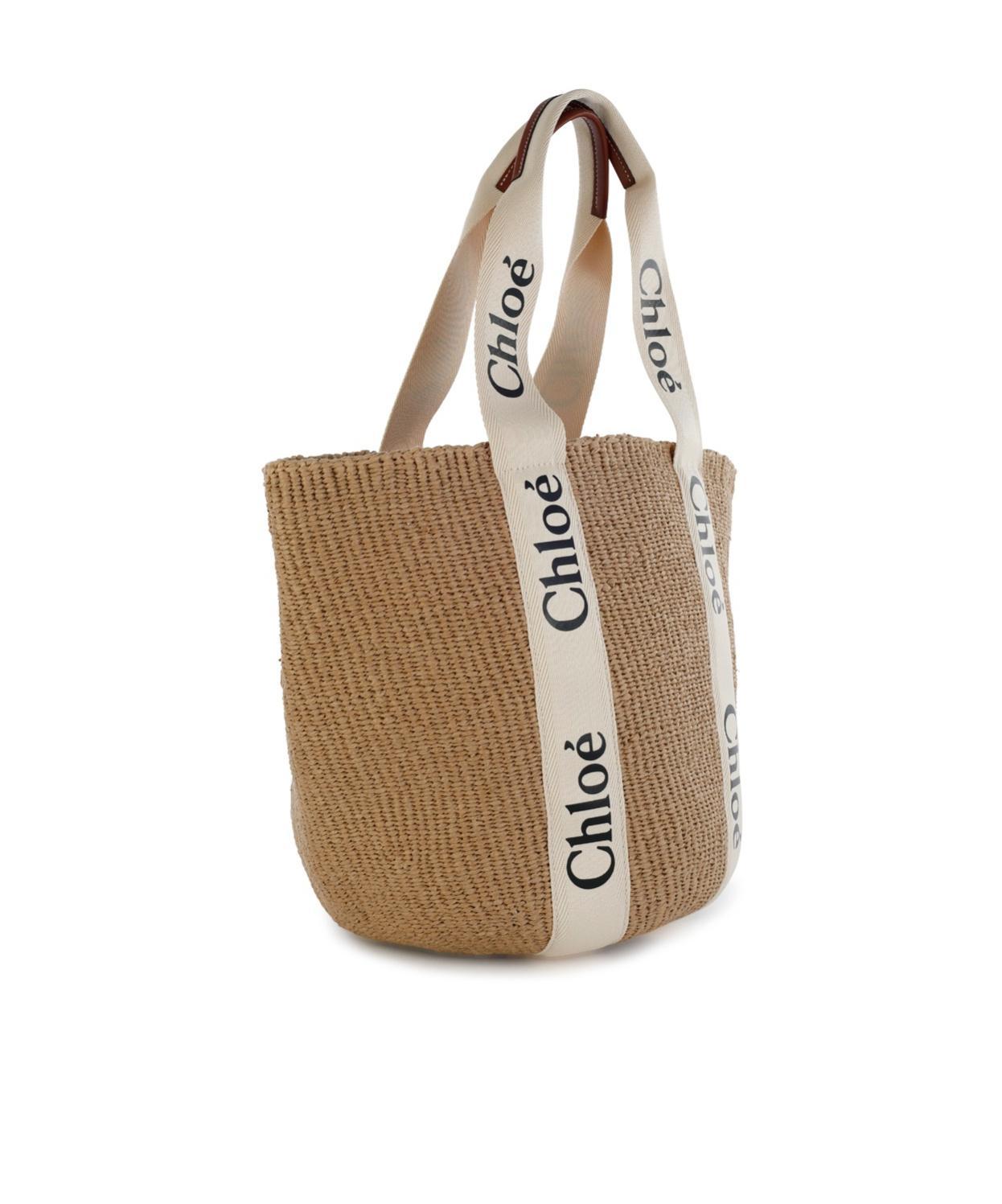 CHLOÉ Large Woody Basket Bag In Brown Product Image