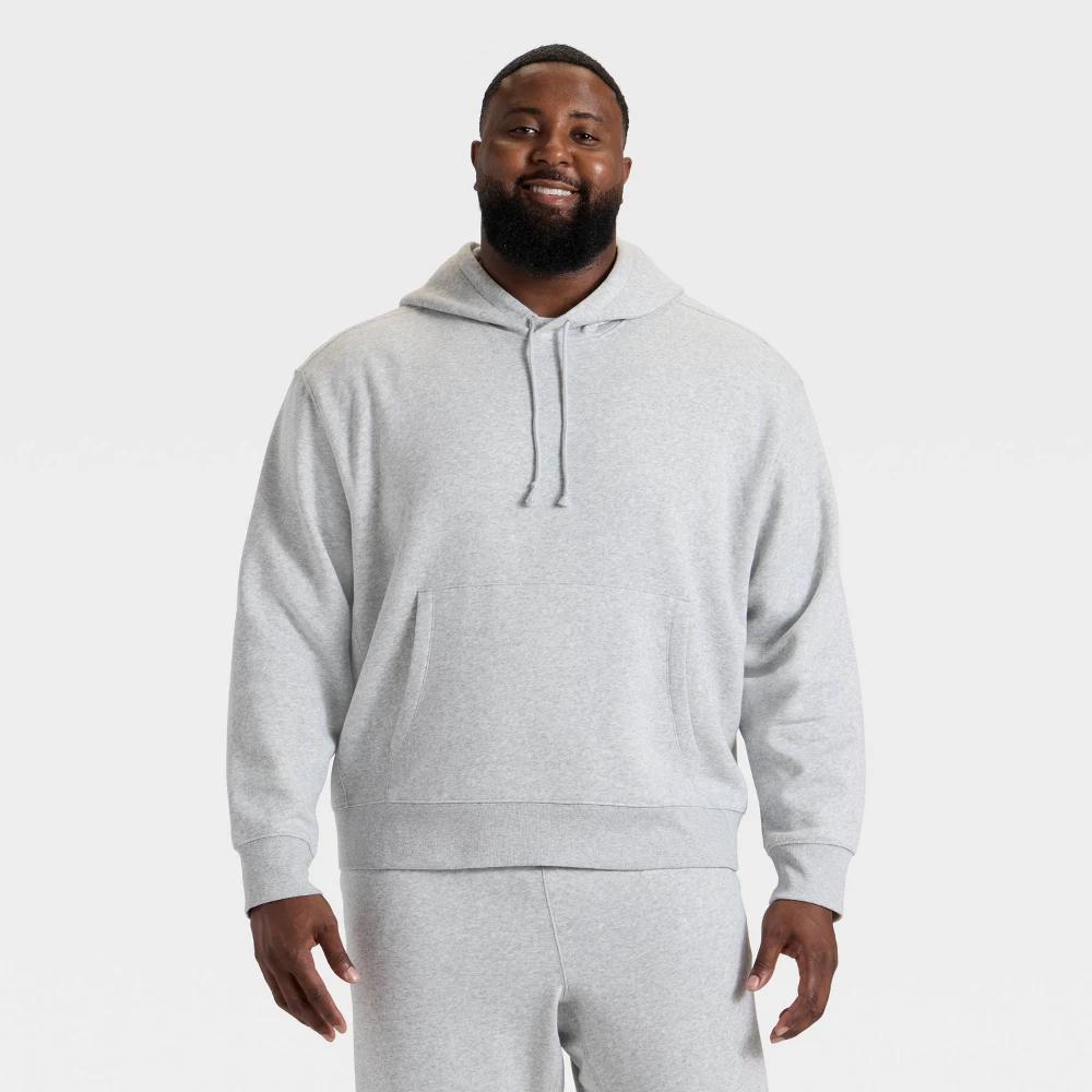 Men's Big Active Comfort Cotton Fleece Hoodie - All In Motion™ Heather Gray 3XL Product Image