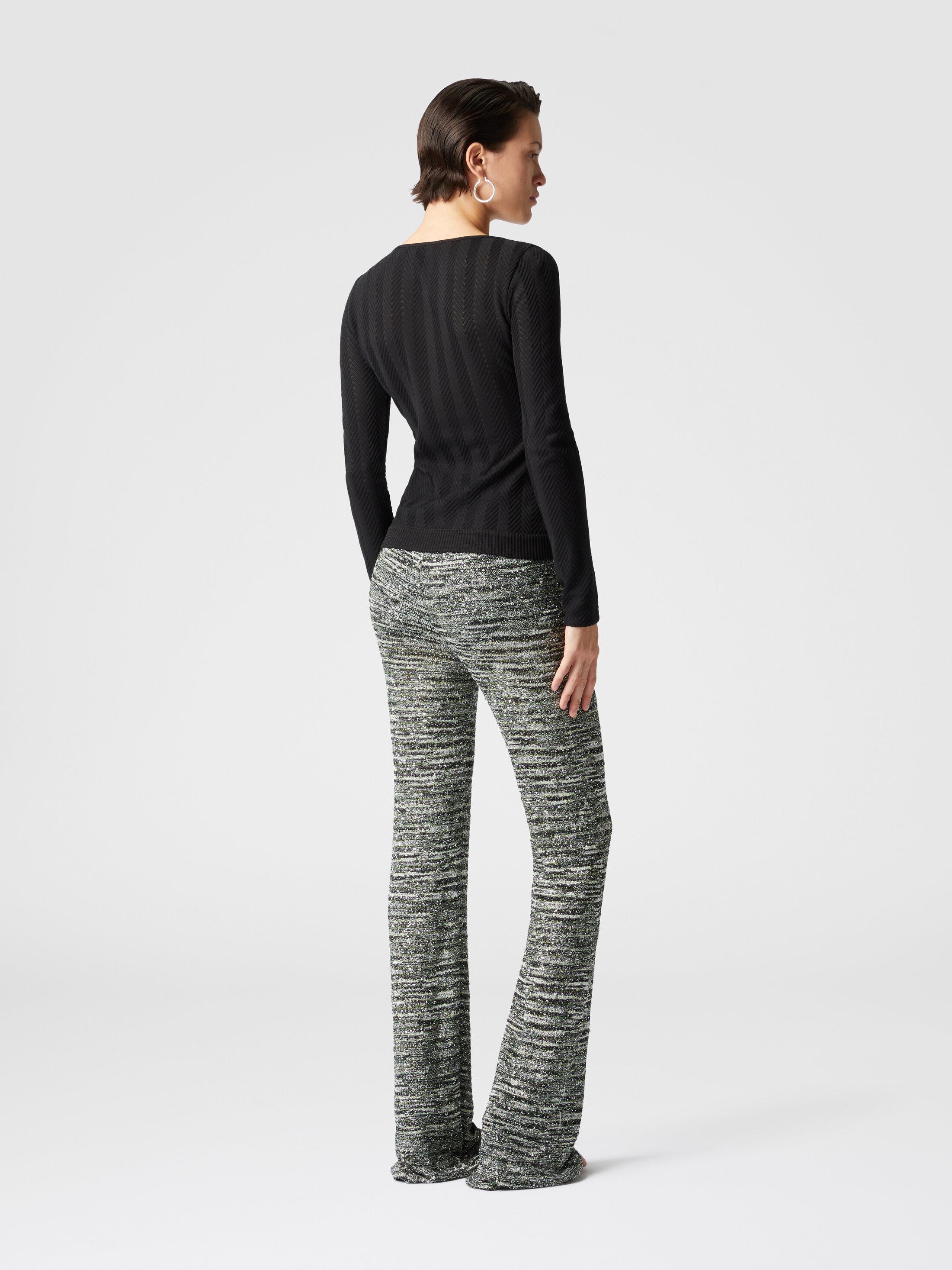 Flare trousers in slub knit with sequins Product Image