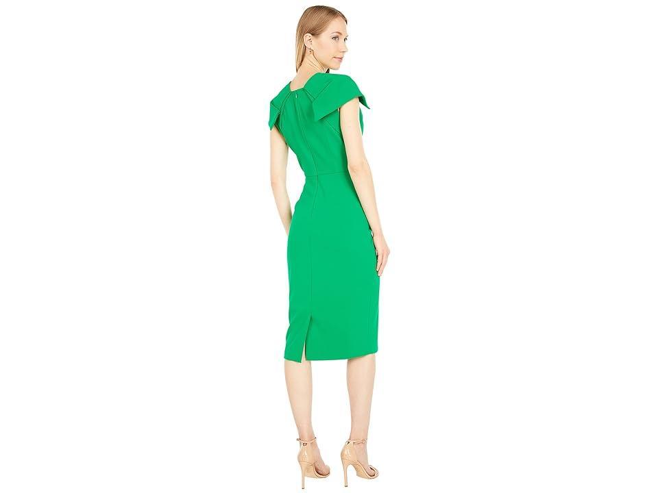 Badgley Mischka V-Neck Cap Sleeve Shift Dress (Palm Green) Women's Clothing Product Image